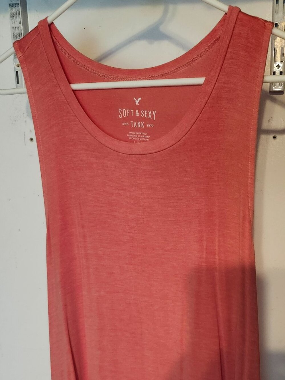 American Eagle AEO Soft & Sexy Women's Tank Top Coral Sleeveless Size L